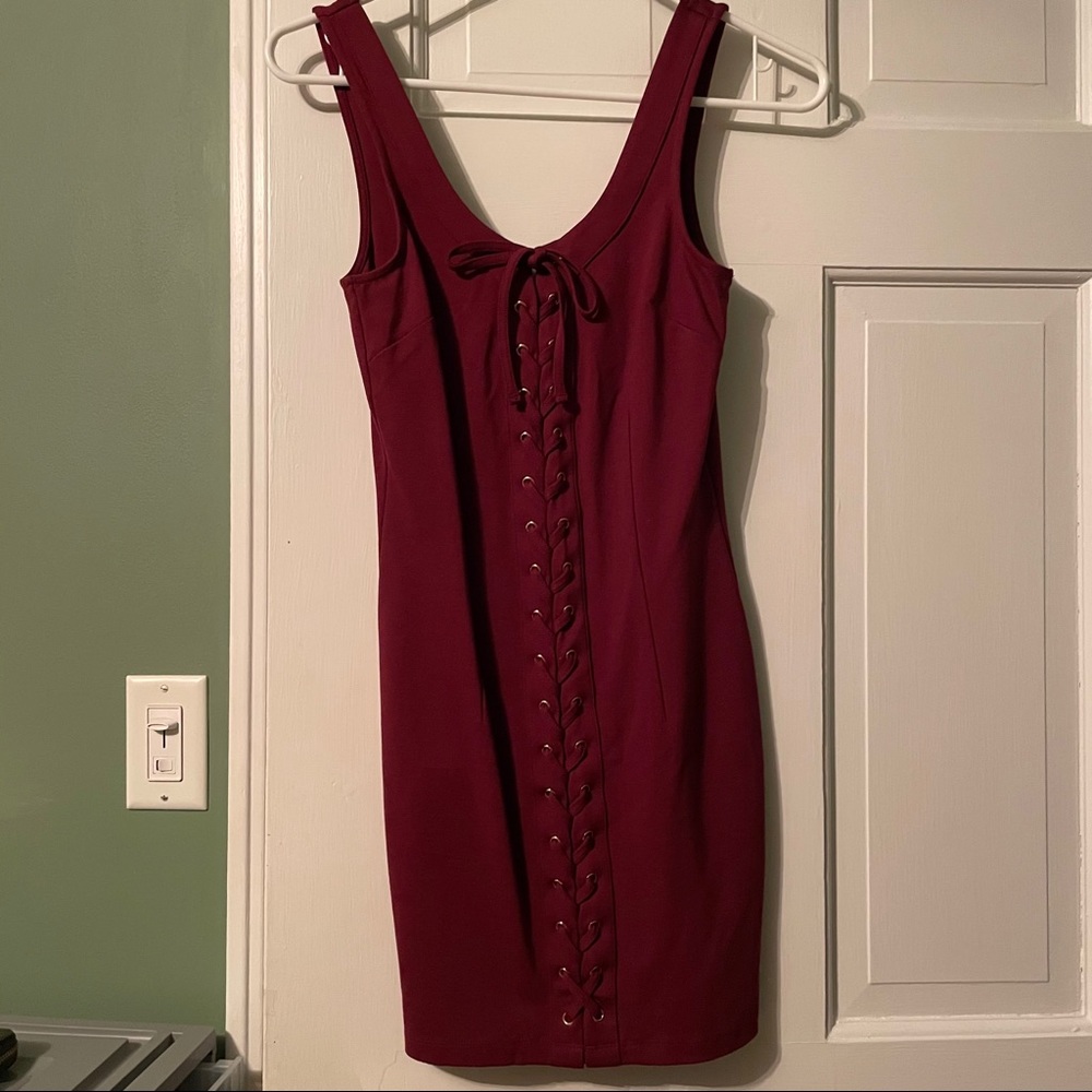 Lace Up Bodycon Dress